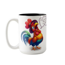 Belo Rooster Multicolorido Bom Dia Mug