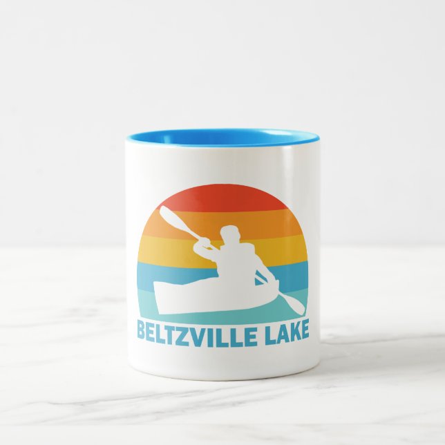 Caneca De Café Em Dois Tons Beltzville Lago Pensilvânia Kayak (Centro)