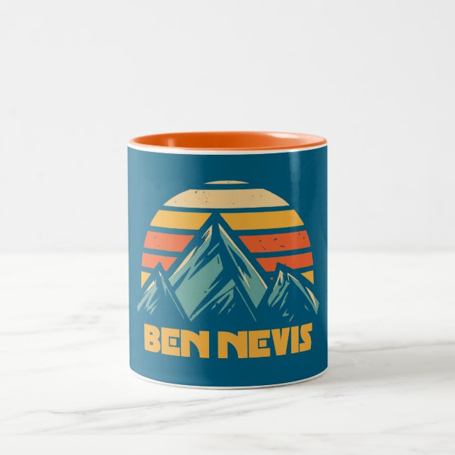 Caneca De Café Em Dois Tons Ben Nevis Retro Turquoise (Centro)