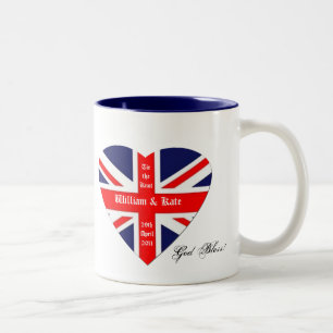 Caneca De Café Em Dois Tons Bênção de Jack/de William & de Kate-União+cora