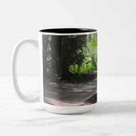 Caneca De Café Em Dois Tons Bench no Caminho no Lago Parker