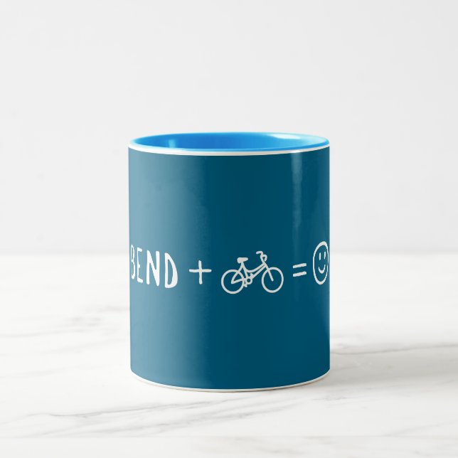Caneca De Café Em Dois Tons Bend Oregon Plus Bikes Makes You Happy (Centro)