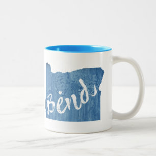 Caneca De Café Em Dois Tons Bend, Oregon Wood Grain
