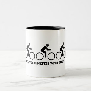 Caneca De Café Em Dois Tons Benefícios do Ciclismo com Amigos