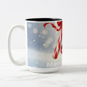 Caneca De Café Em Dois Tons Bengala de Natal -