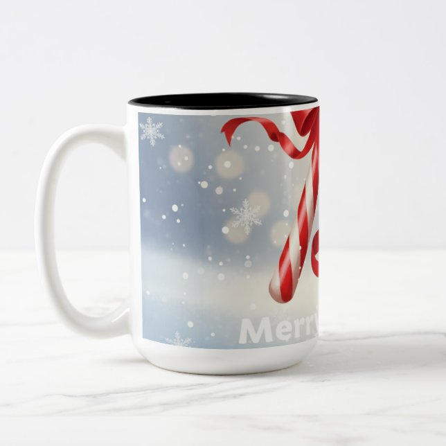 Caneca De Café Em Dois Tons Bengala de Natal -  (Esquerda)