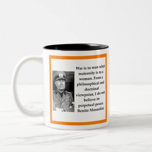 Caneca De Café Em Dois Tons Benito Mussolini (Esquerda)