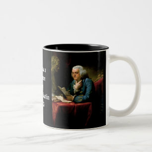Caneca De Café Em Dois Tons Benjamin Franklin - pintura 1967 por David Martin