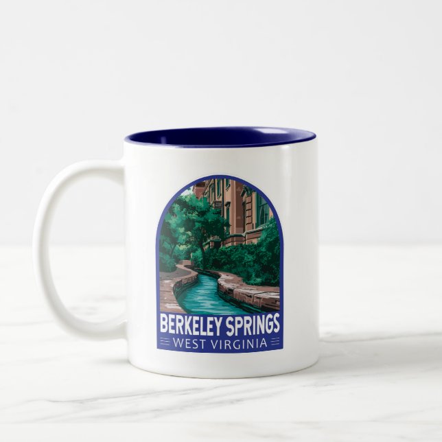 Caneca De Café Em Dois Tons Berkeley Primavera West Virginia Illustration Viag (Esquerda)