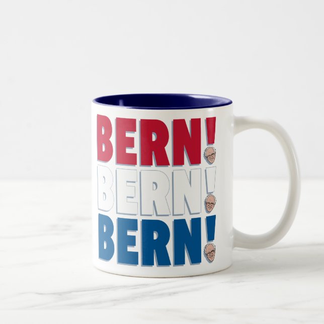 Caneca De Café Em Dois Tons Bern Bern Bern Bernie Sanders (Direita)