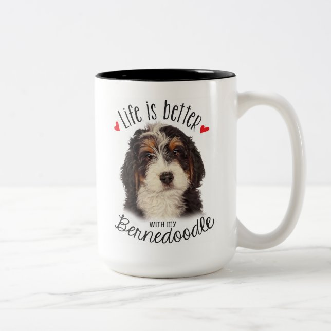 Caneca De Café Em Dois Tons Bernedoodle 2 tone 15oz Mug (Direita)