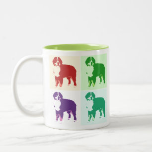 Caneca De Café Em Dois Tons Bernese Mountain Dog Pop Art 2