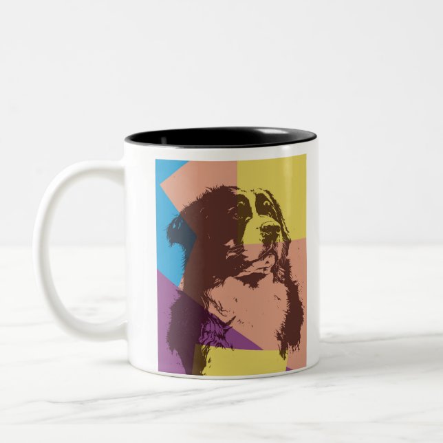 Caneca De Café Em Dois Tons Bernese Mountain Dog Wood (Esquerda)