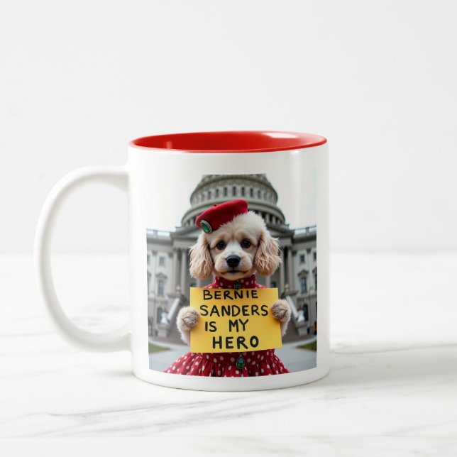 Caneca De Café Em Dois Tons Bernie Sanders É Meu Herói (Esquerda)