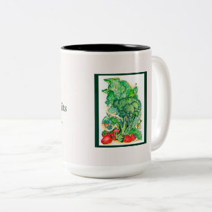 Caneca De Café Em Dois Tons Berries e brócolis