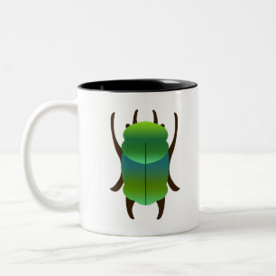 Caneca De Café Em Dois Tons Besouro azul