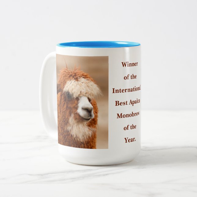 Caneca De Café Em Dois Tons Best Alpaca Monobrow (Frente Esquerda)