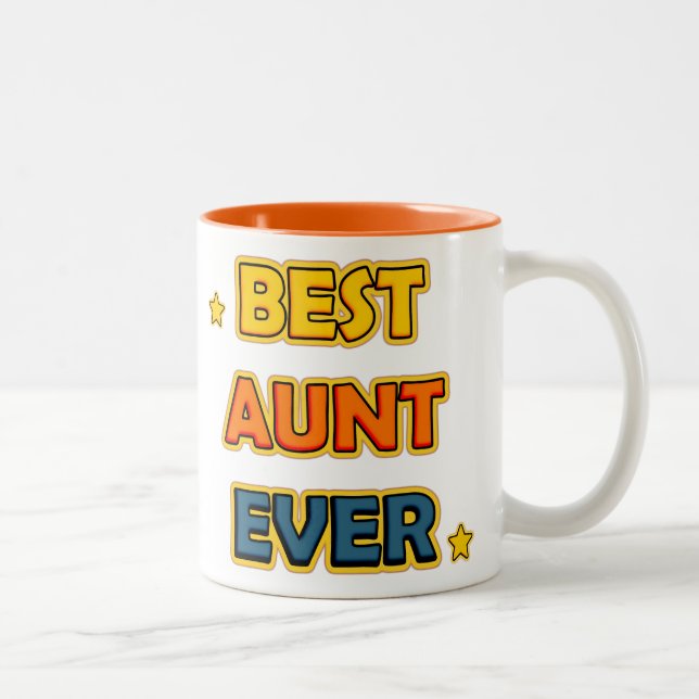 Caneca De Café Em Dois Tons Best Aunt ever (Direita)