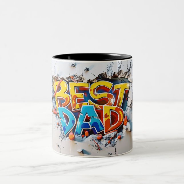 Caneca De Café Em Dois Tons Best dad (Centro)