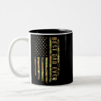 Caneca De Café Em Dois Tons Best Dad Ever US Patriot Camouflage American Flag