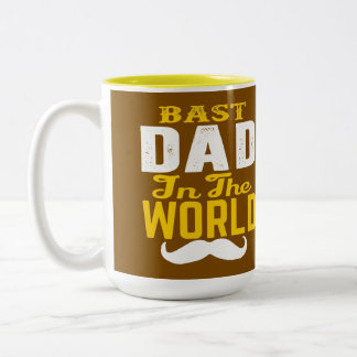 Caneca De Café Em Dois Tons Best Dad In The World Vintage Mustache Coffee Mug