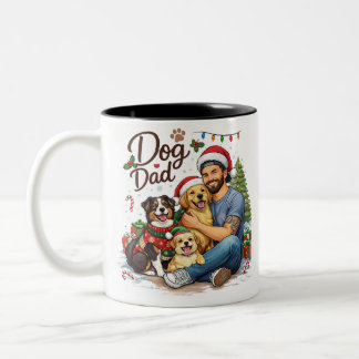 Caneca De Café Em Dois Tons Best Dog Dad Ever Christmas Mug – Holiday Gift Cof