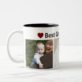 Caneca De Café Em Dois Tons Best Grandma Ever 3Photo Collage Custom
