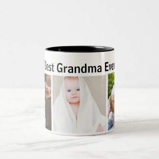 Caneca De Café Em Dois Tons Best Grandma Ever 3Photo Collage Custom
