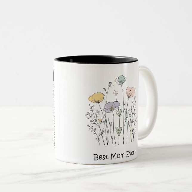 Caneca De Café Em Dois Tons Best Mom Ever Mother's Day (Frente Esquerda)