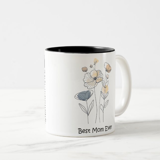 Caneca De Café Em Dois Tons Best Mom Ever Mother's Day (Frente Esquerda)