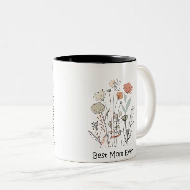 Caneca De Café Em Dois Tons Best Mom Ever Mother's Day (Frente Esquerda)