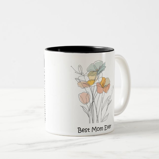 Caneca De Café Em Dois Tons Best Mom Ever Mother's Day (Frente Esquerda)