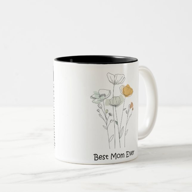Caneca De Café Em Dois Tons Best Mom Ever Mother's Day (Frente Esquerda)