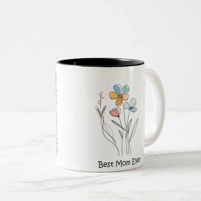 Caneca De Café Em Dois Tons Best Mom Ever Mother's Day (Frente Esquerda)