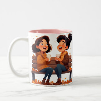 Caneca De Café Em Dois Tons Beste Freundinnen-Tasse - Gemeinsam Lachen & Kaffe