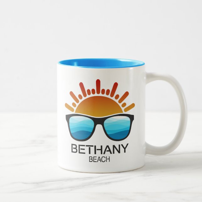 Caneca De Café Em Dois Tons Bethany Beach Delaware Sunvidles (Direita)