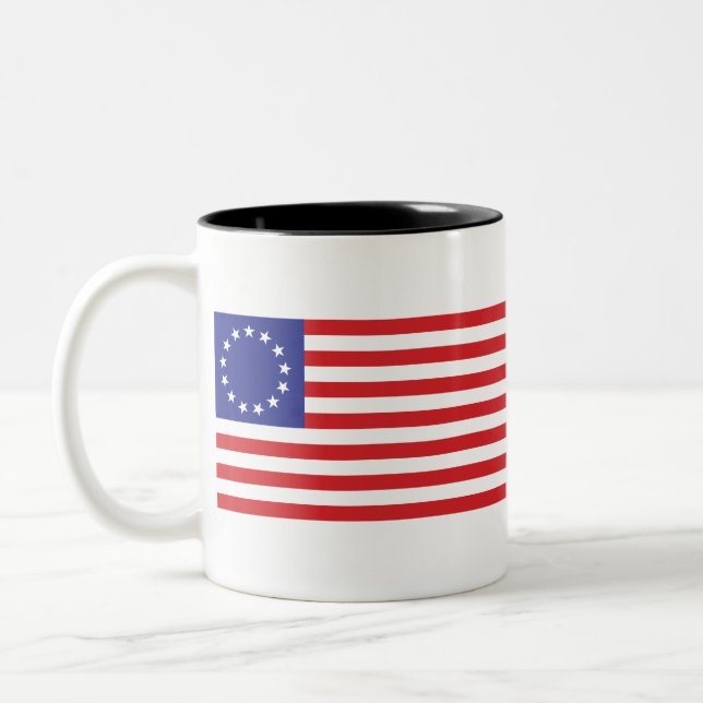 Caneca De Café Em Dois Tons Betsy-Ross-Flag. (Esquerda)