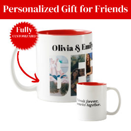 Caneca De Café Em Dois Tons BFF Photo Two-Tone Mug – Personalized Gift