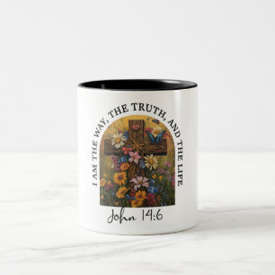 Caneca De Café Em Dois Tons Bíblia Cristã Inspiradora Verso