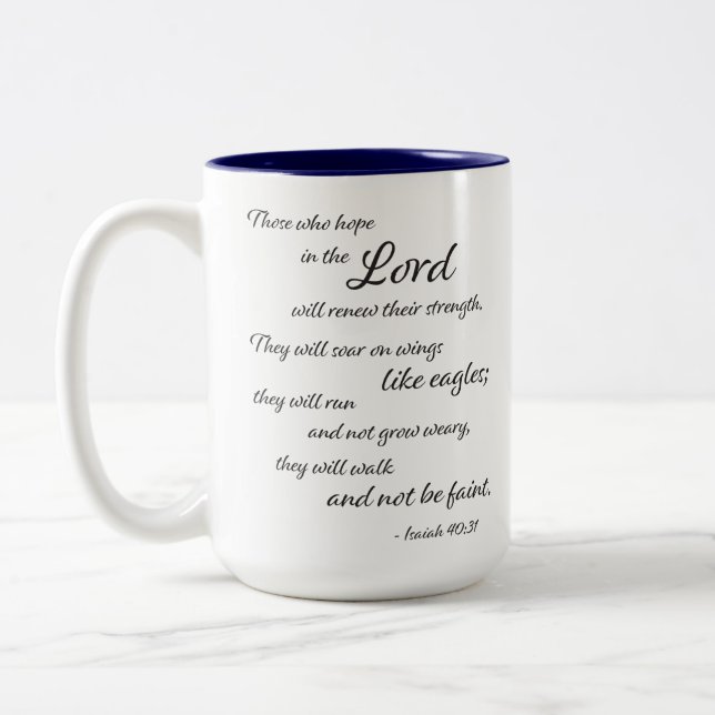 Caneca De Café Em Dois Tons Bíblia - Isaiah 40:31 - (Esquerda)