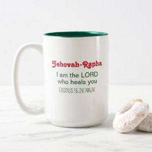 Caneca De Café Em Dois Tons Bíblia Verso de Cura Fofa Simples Festivo Branco