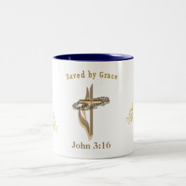 Caneca De Café Em Dois Tons Bíblia Verso salvo pela Grace