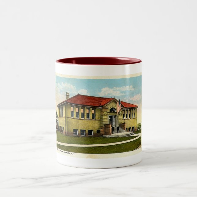 Caneca De Café Em Dois Tons Biblioteca Pública 1921, Newark, NY (Centro)