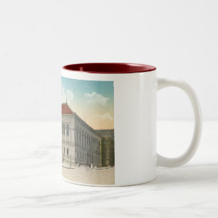 Caneca De Café Em Dois Tons Biblioteca pública, vintage 1911 de Boston