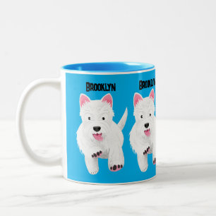 Caneca De Café Em Dois Tons Bicho branco-branco da rodovia oeste terrivel