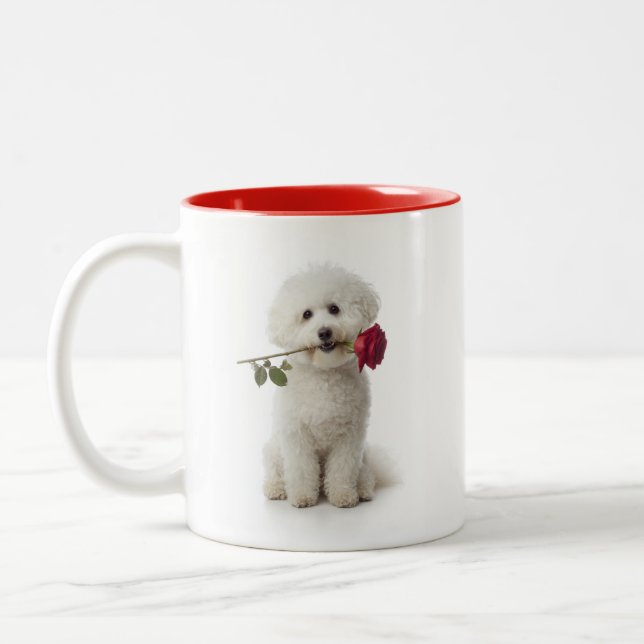 Caneca De Café Em Dois Tons Bichon Love (Esquerda)