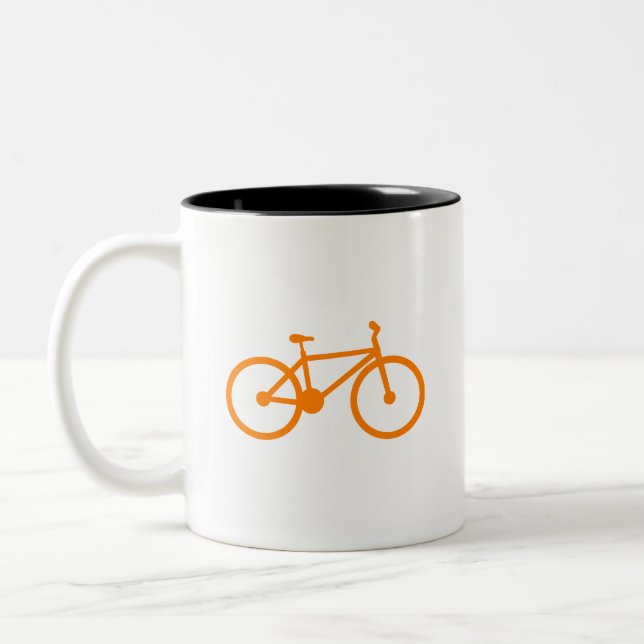 Caneca De Café Em Dois Tons Bicicleta Laranja (Esquerda)