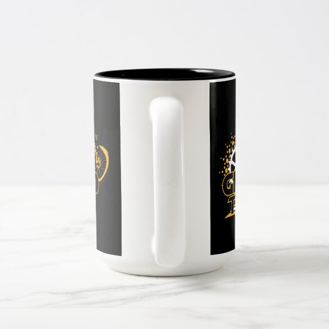 Caneca De Café Em Dois Tons Bicicleta Montada Para Ir De Bicicleta  (Alça)