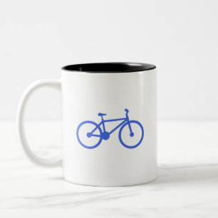 Caneca De Café Em Dois Tons Bicicleta Real Azul e Branco
