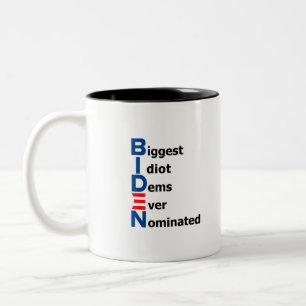 Caneca De Café Em Dois Tons Biden Idiot Mug 01